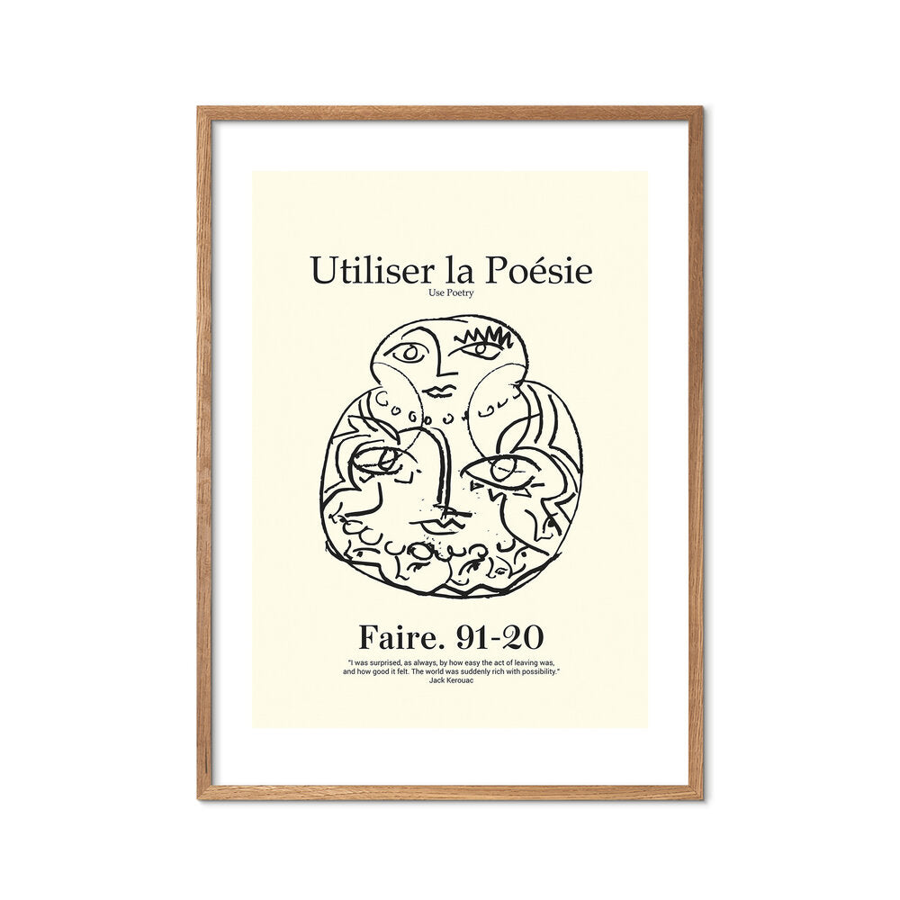Poesie plakat, gul - 50x70 cm